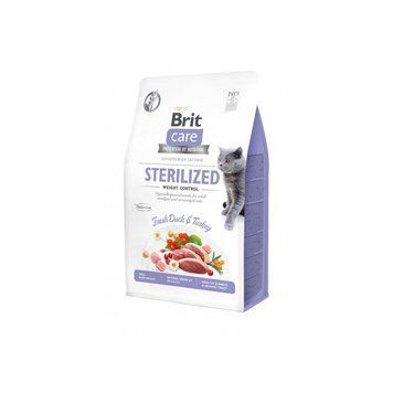 Корм сухий Brit Care Cat Grain Free Sterilized Weight Control для стерилізованих котів з надмірною вагою качка та індичка 400г 171295/0808 фото