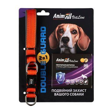 AnimAll VetLine Double Guard комплект нашийник з протипаразитарною стрічкою, 20 мм, 320 - 400 мм, червоний 4823101317343 фото