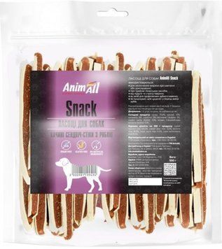 AnimAll Snack качині сендвіч-стіки з рибою для собак 500 г 99494 фото