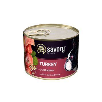 Корм вологий Savory Dog Gourmand Turkey паштет для дорослих собак усіх порід з індичкою 200 г 30501 фото