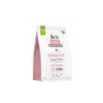 Корм сухий Brit Care Dog Sustainable Sensitive для собак з чутливим травленням з рибою та комахами 3кг 172188 фото