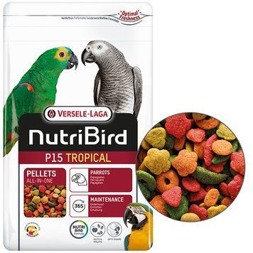 Versele-Laga NutriBird P15 Tropical ВЕРСЕЛЕ-ЛАГА НУТРІБЕРД P15 ТРОПІКАЛ повнораціонний екструдований корм для великих папуг 1кг 221280 фото