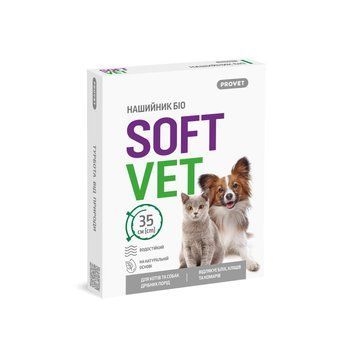 Нашийник Provet SOFTVET БІО для котів та собак дрібних порід репелентний 35 см PR244115 фото