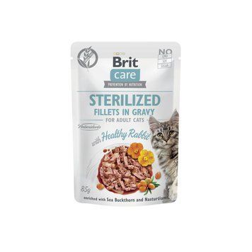 Корм влажный Brit Care Fillets in Gravy Healthy Rabbit Sterilized для стерилизованных кошек филе в соусе с кроликом 85 г 101050 фото