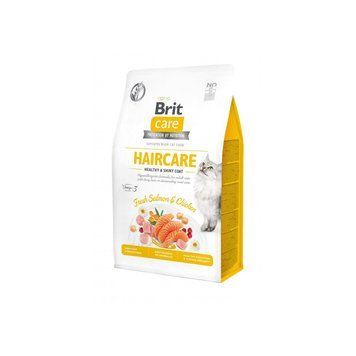 Корм сухой Brit Care Cat Grain Free Haircare Healthy & Shiny Coat для кошек уход за кожей и шерстью лосось и курица 400 г 171307/0891 фото
