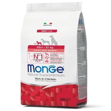 Monge Dog Mini Puppy & Junior курка з рисом 800г 70004107 фото