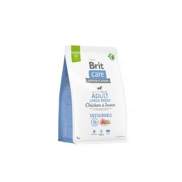 Корм сухий Brit Care Dog Sustainable Adult Large Breed для дорослих собак великих порід з куркою та комахами 3кг 172182 фото