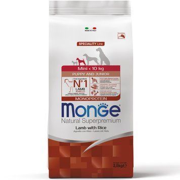 Monge Dog Mini Puppy & Junior ягня з рисом 2.5кг 70011525 фото