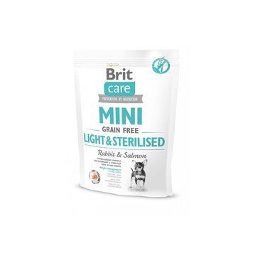 Корм Brit Care Grain Free Mini Light Sterilised сухий для дорослих собак дрібних порід із зайвою вагою або стерилізованих собак з кроликом та лососем 400г 170786/1074 фото