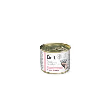 Влажный корм Brit Grain Free Veterinary Diets Hypoallergenic для кошек с пищевой аллергией или непереносимостью с лососем и горошком 200г 100709 фото