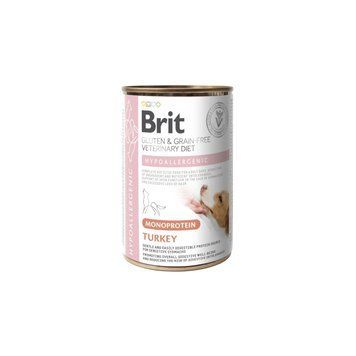 Корм вологий Brit VetDiet Hypoallergenic Turkey для собак із харчовою алергією з індичкою 400 г 101269 фото