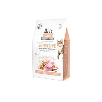 Корм сухий Brit Care Cat Grain Free Sensitive HDigestion Delicate Taste для котів з чутливим травленням індичка та лосось 2кг 171282/0709 фото