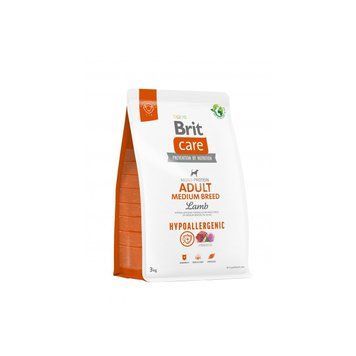 Корм сухий Brit Care Dog Hypoallergenic Adult Medium Breed для собак середніх порід гіпоалергенний з ягням 3кг 172215 фото