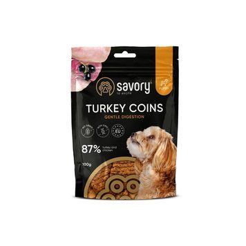 Джерки Savory Puppy Coins With Turkey монетки для цуценят з індичкою 100 г 21090 фото