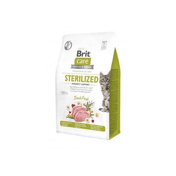 Корм сухий Brit Care Cat Grain Free Sterilized Immunity Support для стерилізованих котів для підтримки імунітету зі свининою 400г 172544 фото