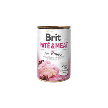 Корм вологий Brit Care Pate and Meat для цуценят з куркою та індичкою 400 г 100862/100079/0335 фото