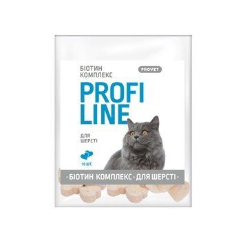 Вітаміни Provet PROFILINE для котів БІОТИН комплекс для шерсті 10 табл PR244334 фото