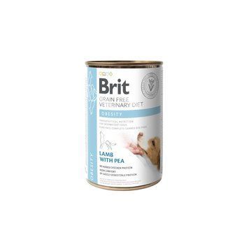 Вологий корм Brit Grain Free Veterinary Diets Obesity для собак при ожирінні та надмірній вазі з ягням та зеленим горошком 400г 100283/6115 фото