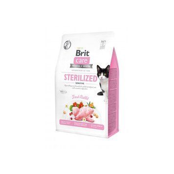 Корм сухий Brit Care Cat Grain Free Sterilized Sensitive для стерилізованих котів з чутливим травленням з кроликом 2кг 171290/0761 фото