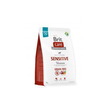 Корм сухий Brit Care Dog Grain-free Sensitive д/дорослих собак з чутливим травленням, оленина 3кг 172209 фото