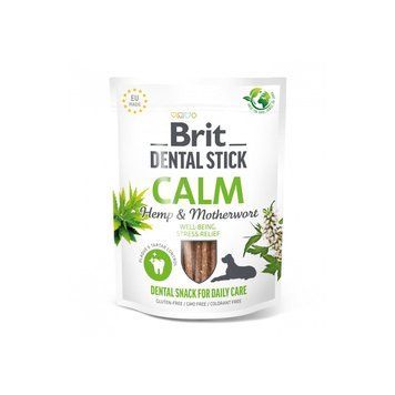 Лакомство Brit Dental Stick Calm для взрослых собак с коноплей и пустырником успокаивающие 7 шт 251 г 112105 фото