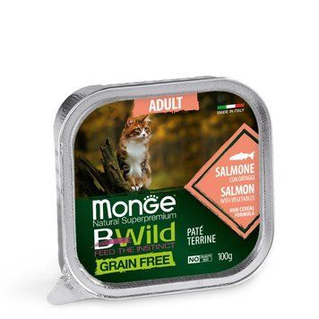 Monge Cat Bwild Grain Free Wet Sterilised лосось с креветками и овощами 70012881 фото