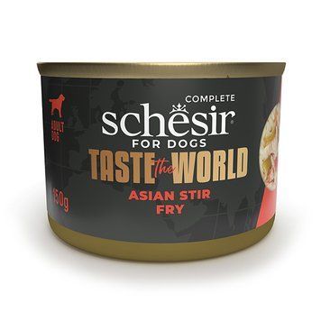 Schesir Taste the World Asian Stir Fry ШЕЗИР КУРКА ПО-АЗИЙСКИ в бульоне натуральные консервы для собак, влажный корм, банка 150г 122527 фото
