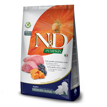 FARMINA N&D Grain Free PUMPKIN LAMB & BLUEBERRY PUPPY MEDIUM & MAXI 2.5kg 33246 фото