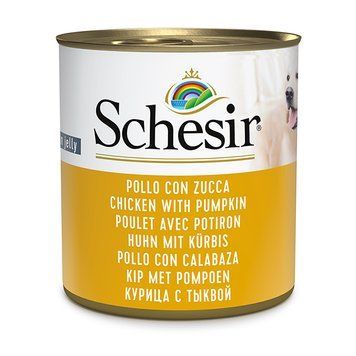 Schesir Chicken With Pumpkin ШЕЗИР КУРКА С тыквой в желе натуральные консервы для собак, влажный корм, банка 285г 280213 фото